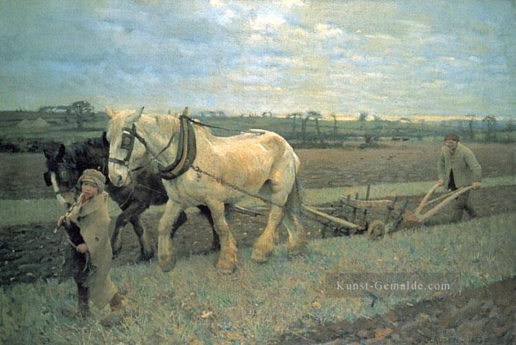 Pflügen moderne Bauern impressionistischen Sir George Clausen Ölgemälde